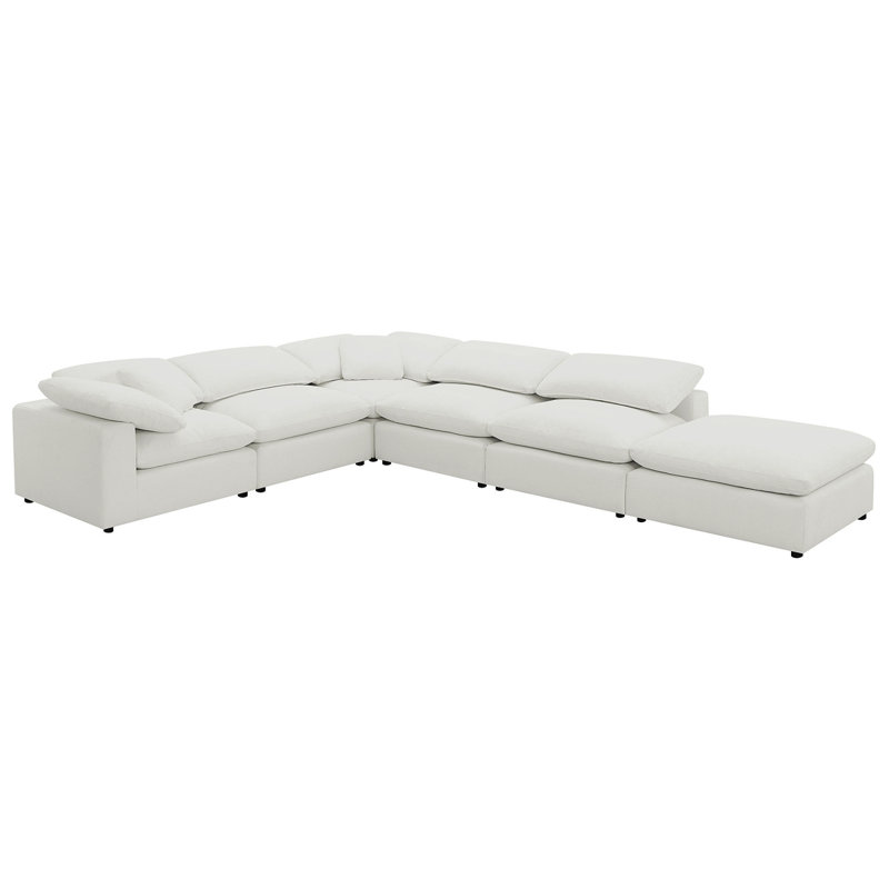 Canapé modulaire rembourré 6 pièces Segoura Ivory