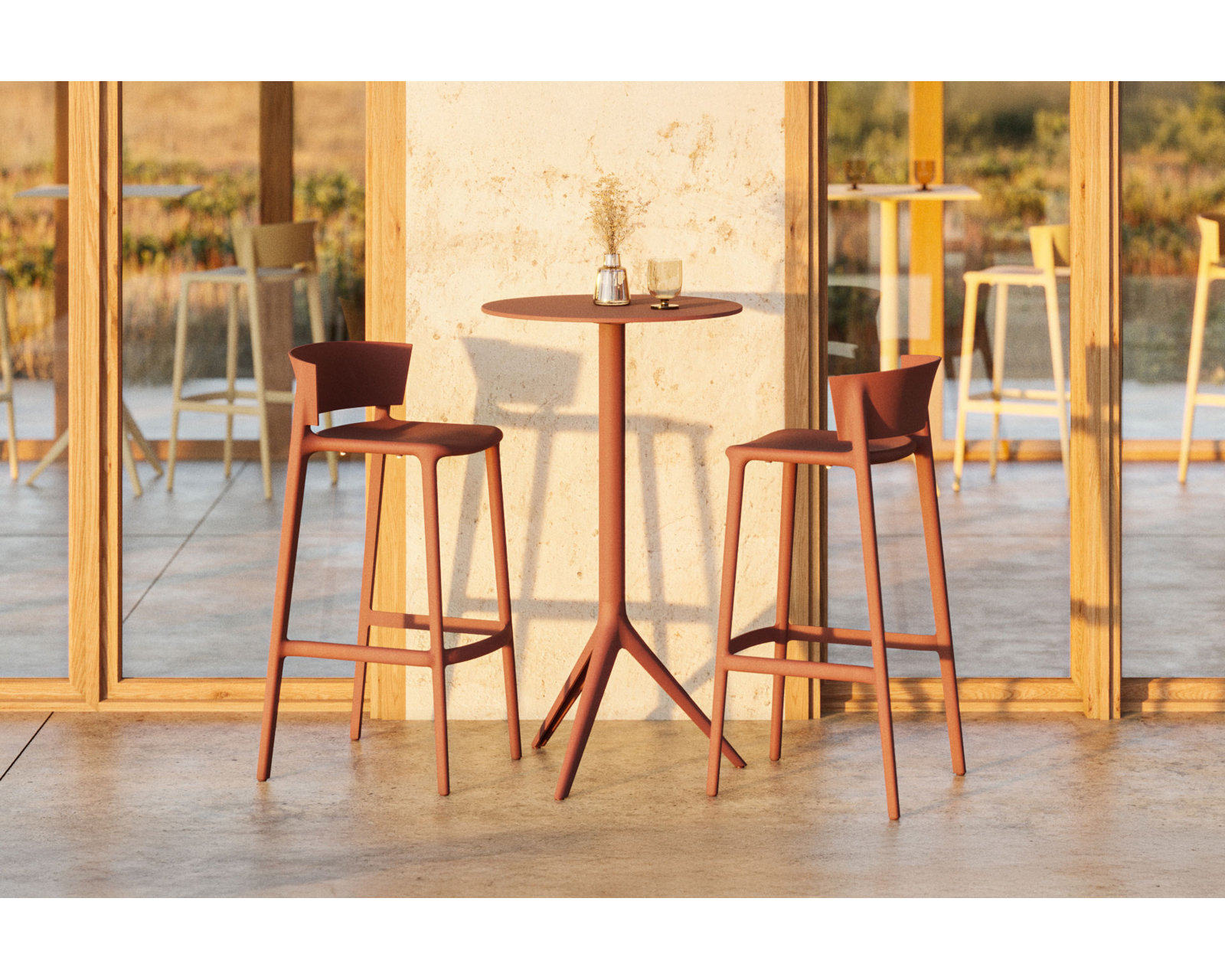 Africa Patio Bar Stool, Black, 26"