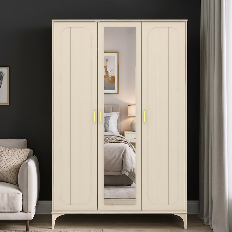 Harrington Curtis 3 Door Wardrobe with Mirror, Natural