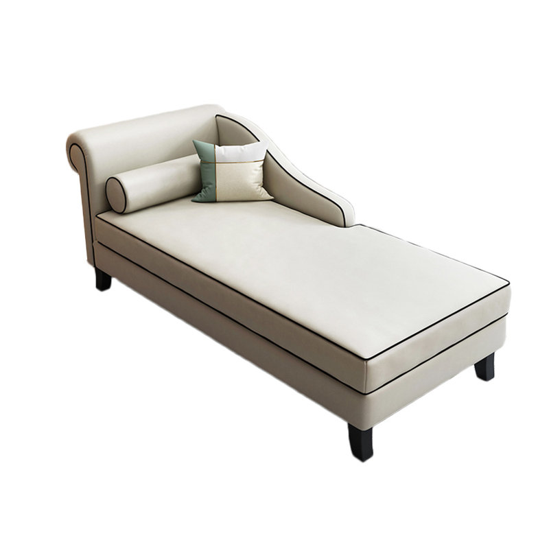 Chaise longue rembourrée Gibeon, Accoudoir à gauche (vu de face), Blanc cassé