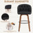 Counter Height Swivel Bar Stools With Water-Resistant Upholstered Seat Wide Backrest And Wooden Legs (Set of 4)-288038015-288038013