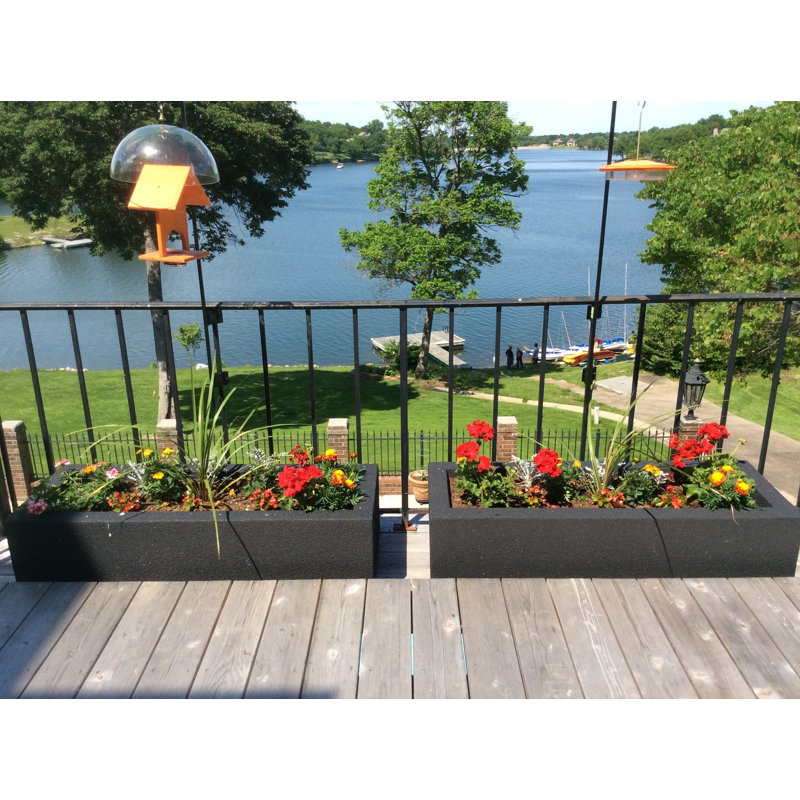 Milan Tall Polymer Box, Black, 19" H x 46" W x 17" D