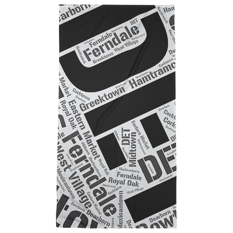 Bath Towel, Black, Microfiber, Detroit