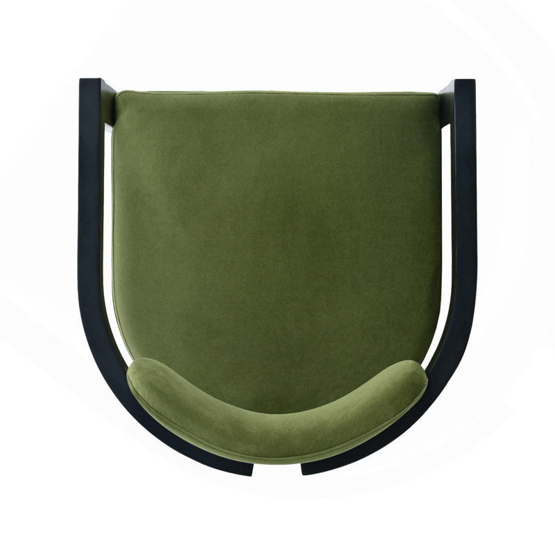Chaise rembourrée en bois, Vert