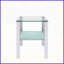 Table basse 2 pièces en verre trempé blanc pour petits espaces, table d'appoint de salon / chambre à coucher facile à nettoyer-121048849-121048848