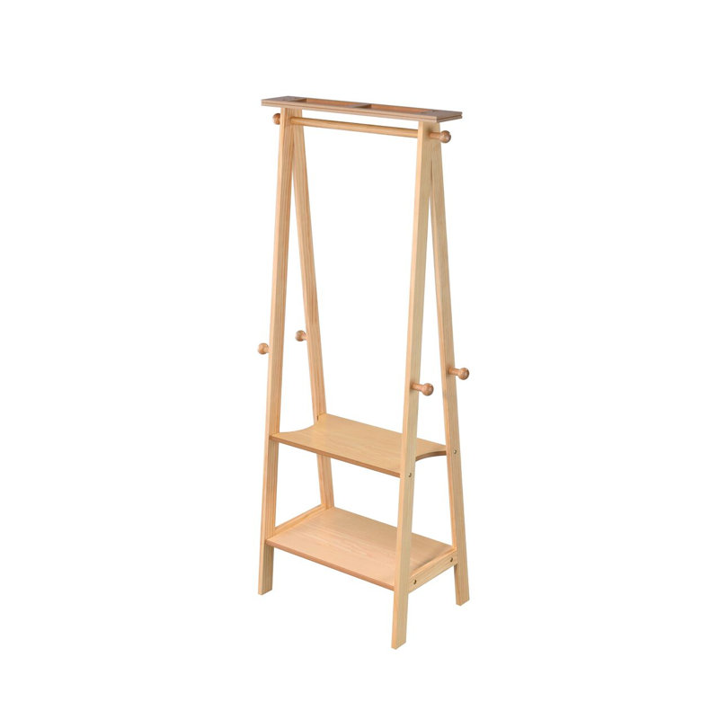 59" Tall Standing Garment / Coat Rack, Natural