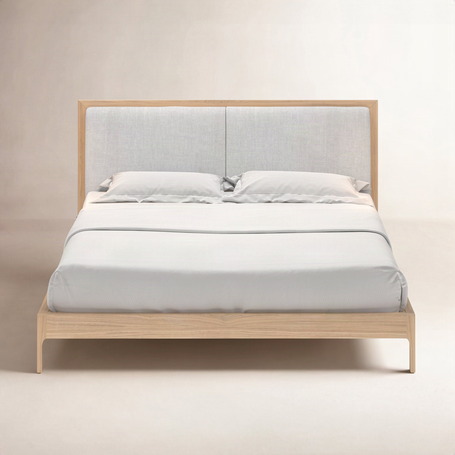 Chisa Upholstered Bed, King, White Wash
