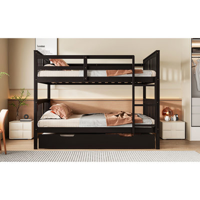 - Colored Full Over Bunk Bed With And Trundle, Solid Construction, Can Be Separated, Safe For
