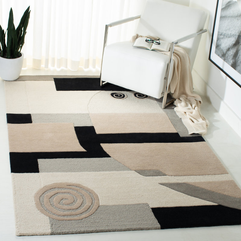 Tapis en laine touffeté à la main Bertile, Rectangle 8 pi x 11 pi