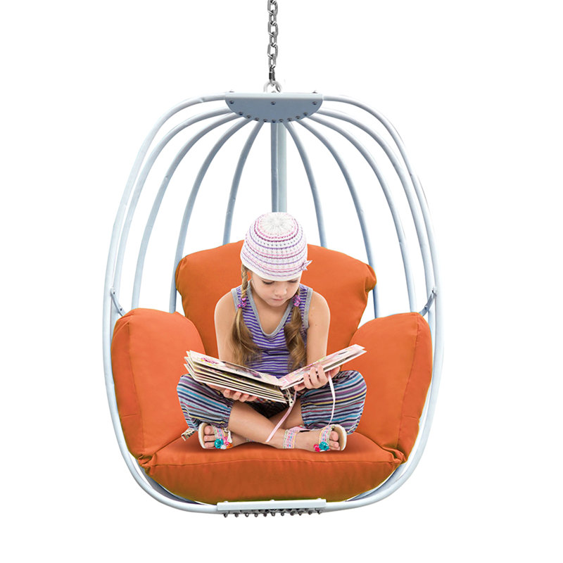 Fauteuil à œufs suspendu, hamac avec balançoire, orange