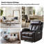 Fauteuil inclinable manuel en similicuir de 33,07 po de largeur avec massage et chauffage et deux porte-gobelets-2012915723