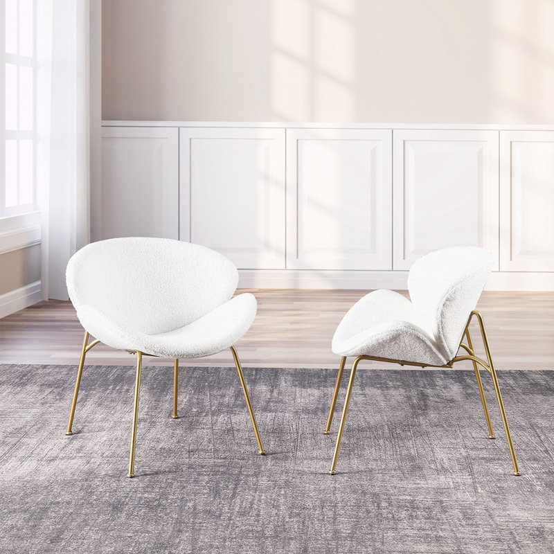 Kuhlman Velvet Side Chair Dining Chair, White