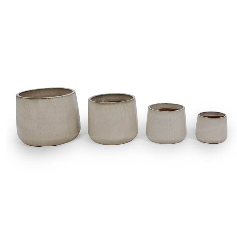 Pot à fleurs en chêne américain blanc pour patio, jardin, rebord de fenêtre et plus (4 pièces)