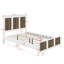 Lit plateforme contemporain en bois de style campagnard avec bandes décoratives en bois-80021526-80021527