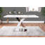 Marietta Chrome Metal and White High Gloss Dining Table Set - 6 Luxury Faux Leather Dining Chairs-68272907