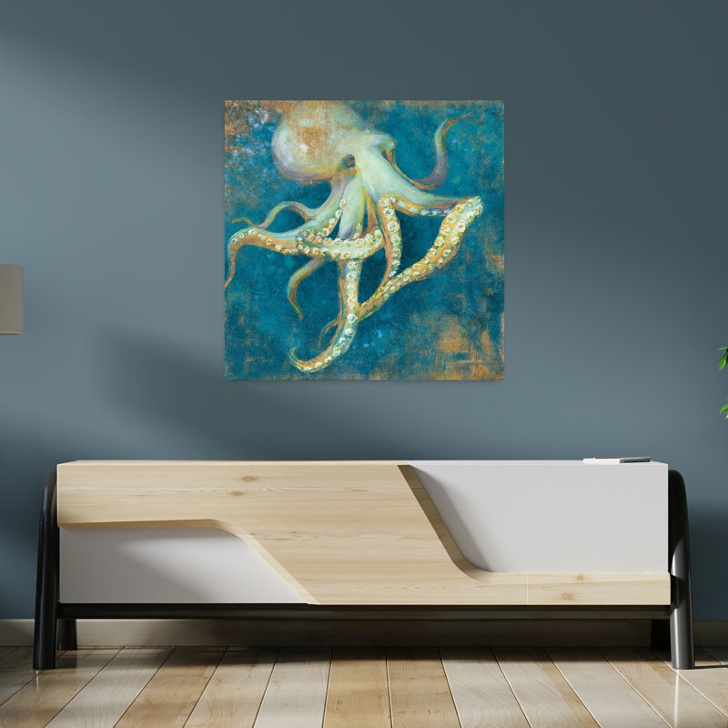 Océan, pieuvre contemporaine, H 36 po x l 36 po