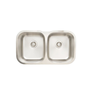 Évier de cuisine en acier inoxydable 29,5 pouces à double cuve encastrable - calibre 18
