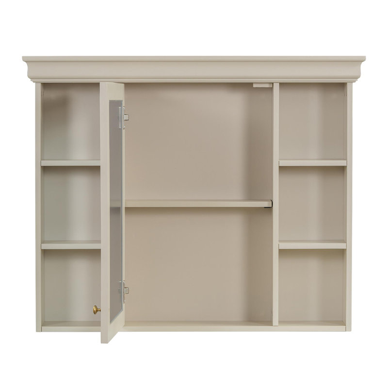 Meuble-lavabo de 36 po avec armoire à pharmacie, armoire à miroir moderne avec tablette réglable, armoire de rangement pour salle de bain à 4 tiroirs, armoire de rangement avec cadre en bois massif