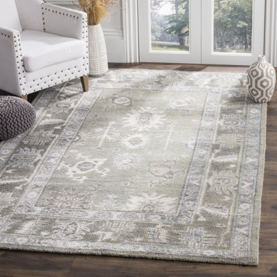 Tapis oriental en soie / coton noué à la main en laine / bambou Nivedita