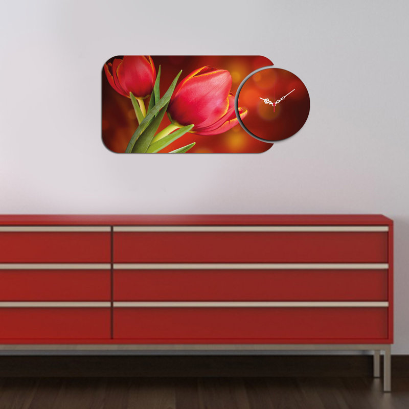 Ensemble de 2 horloges murales décoratives Chic, design moderne, 26,8 x 12,6 pouces | Fabrication 100% bois aggloméré, épaisseur: 0,1 pouce | Parfait pour le salon, le bureau ou la chambre à coucher, les garde-temps élégants et fonctionnels