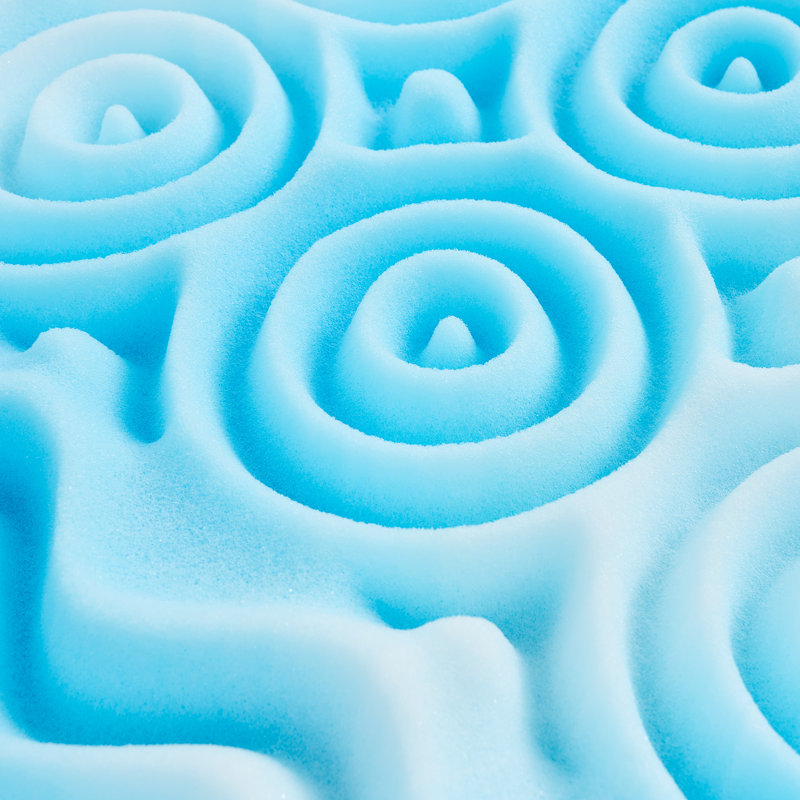 USA Made Twin XL 2" Cooling Gel Memory Foam Topper - Convoluted Foam