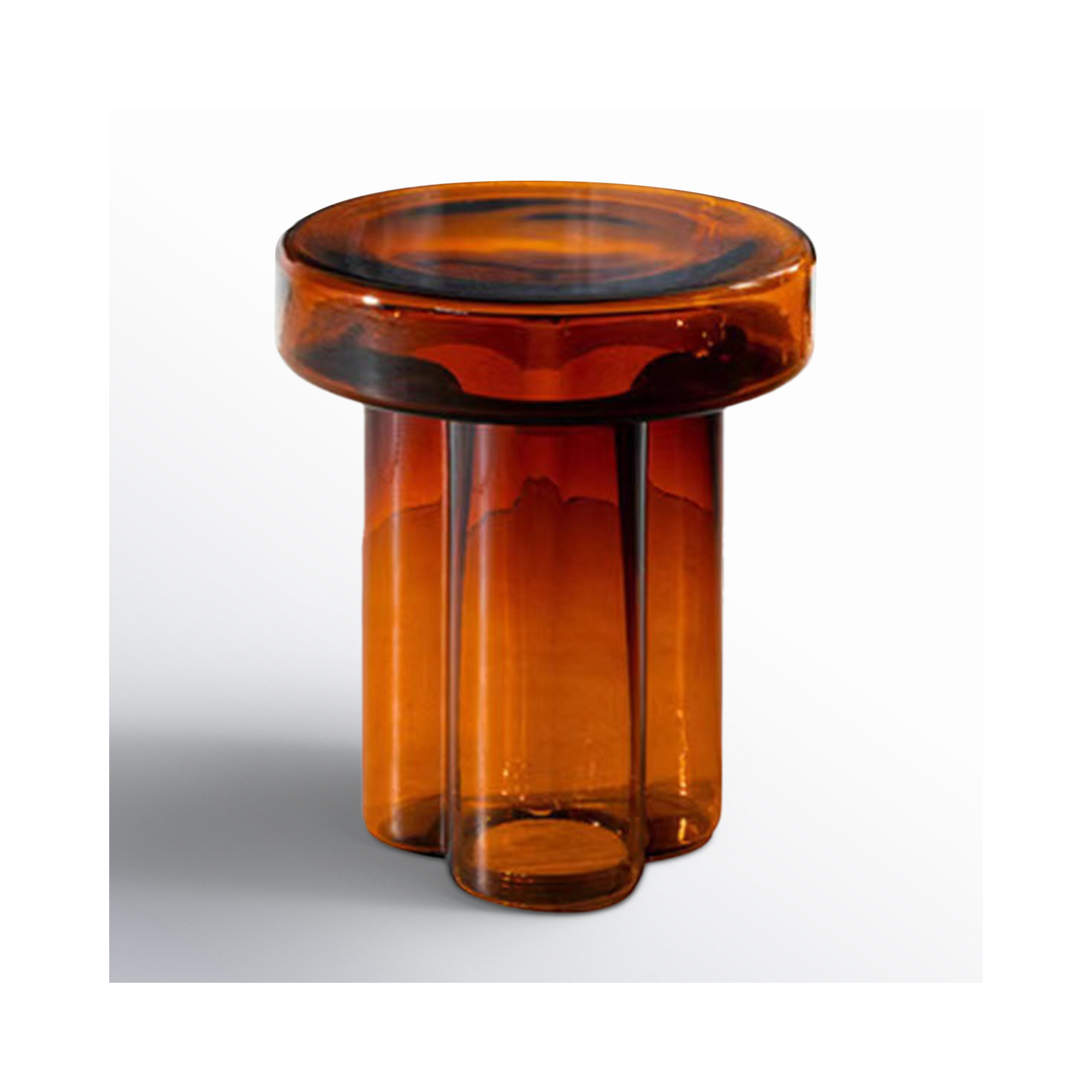 Glass End Table, Amber