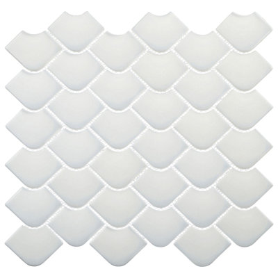 Scala Nami 2-in. x 3-in. Fish Scale Upcycled Satin Glass Floor & Wall Mosaic Tile