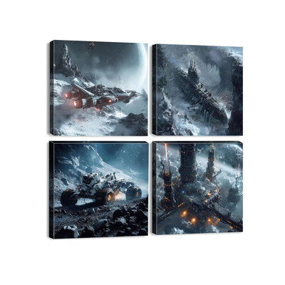 4 Piece Wrapped Canvas Wall Art