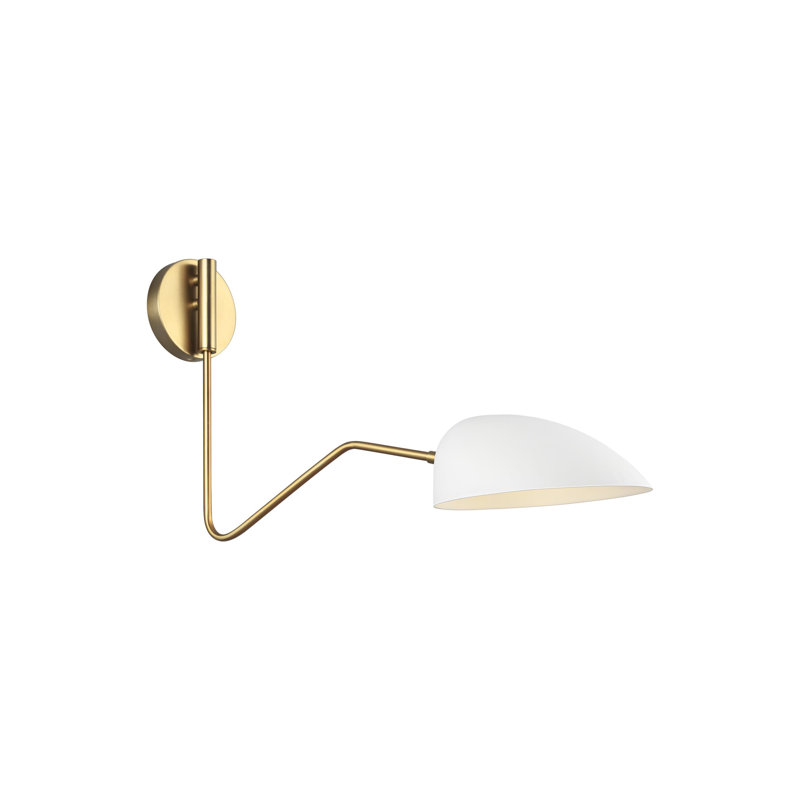 Adarna Steel Swing Arm Sconce, Matte White
