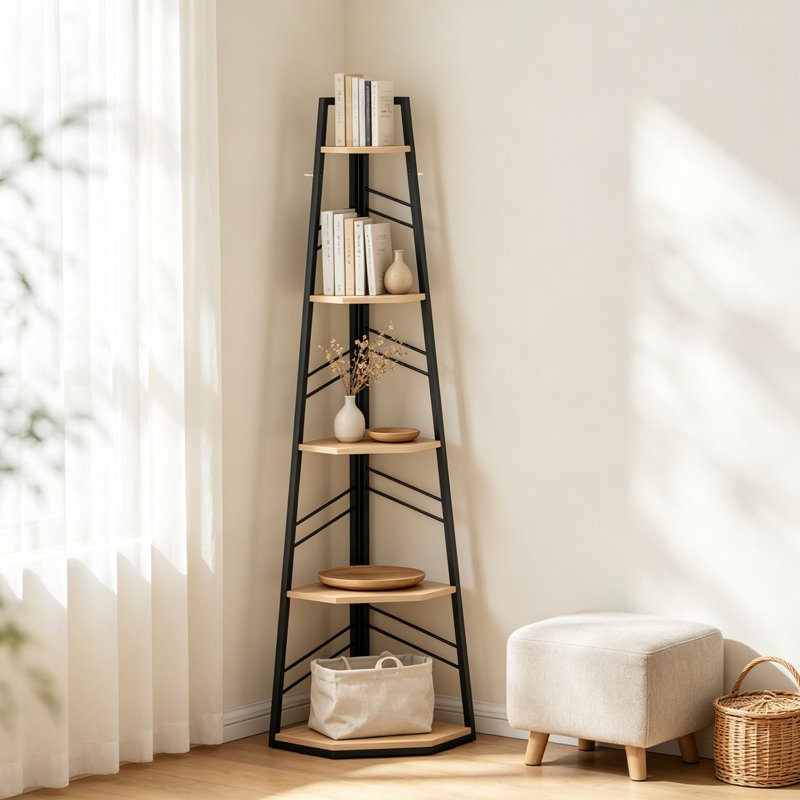 159.5 cm H x 34.8 cm W Corner Bookcase