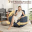 Chaise d'appoint pivotante carrée avec accoudoirs larges-1402026312-1402026314