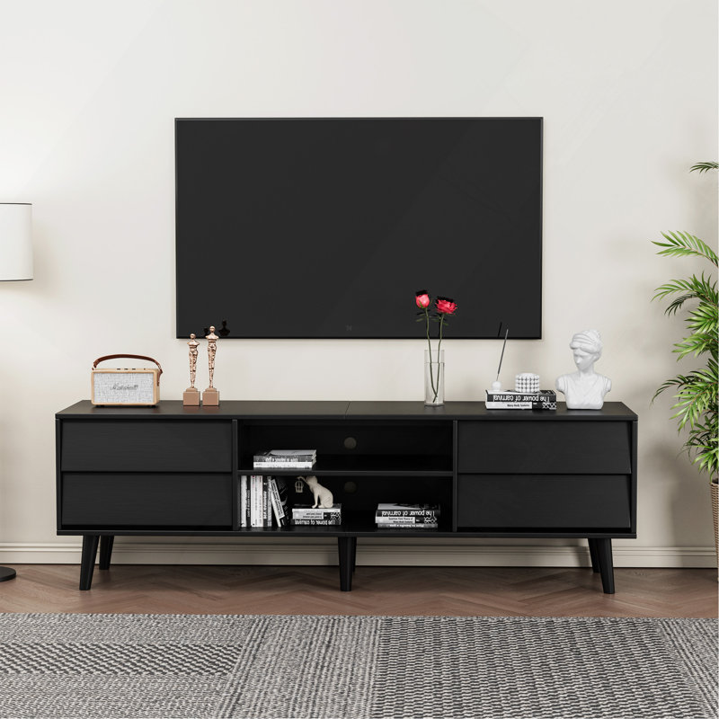 Emilyann 63-inch Faux Wood TV Stand, Black
