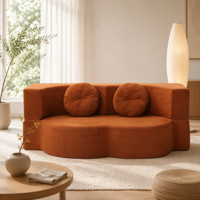 2-in-1 Folding Sofa Bed with Pillow, Converts Easily from Couch to Twin Sleeper for Compact Living Spaces.