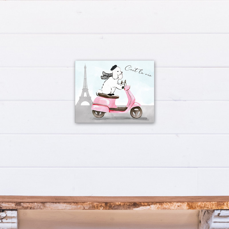 Art sur toile caniche french sassy Boston, H 11 po x l 14 po x P 1,25 po