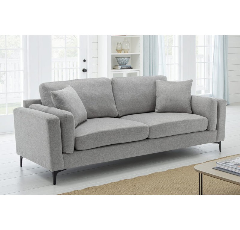 Tasley 2 Seater Chenille Sofa, Grey, 2