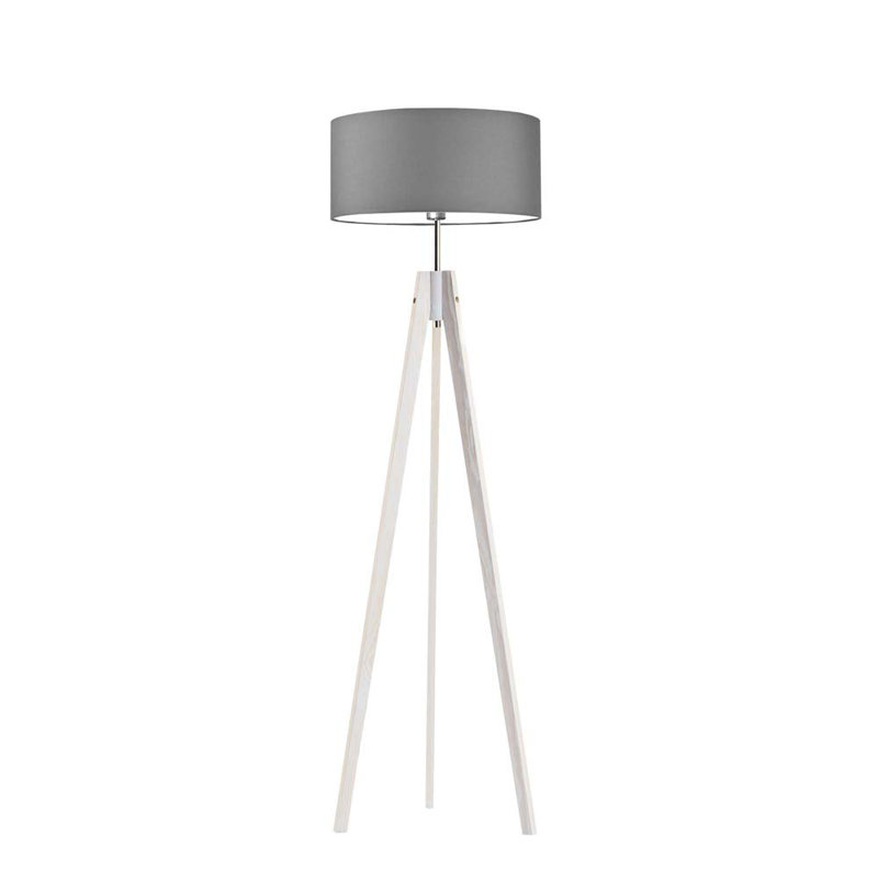 Arbutis 138cm Tripod Floor Lamp, White, Light Grey