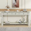 Console extra-longue de style méditerranéen avec tiroirs et tablette pour un rangement et une présentation élégants dans le vestibule ou le salon