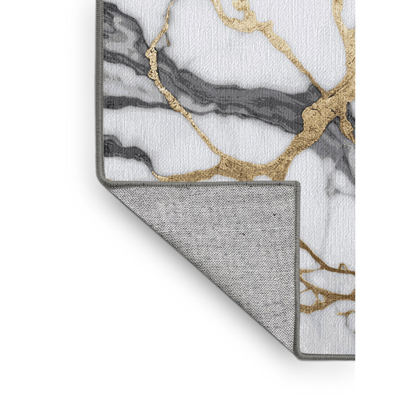 Tapis gris lavable à la machine, Rectangle 5 pi x 7 pi
