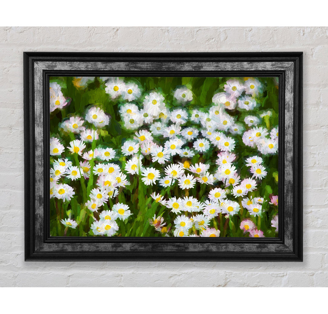 White Daisy Heaven - Einzelner Bilderrahmen Kunstdrucke