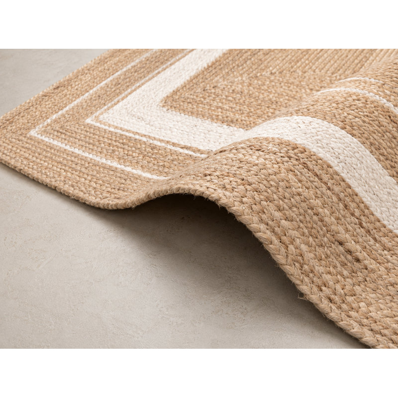 Tapis beige tressé à la main Fiona, Rectangle 3 pi x 5 pi