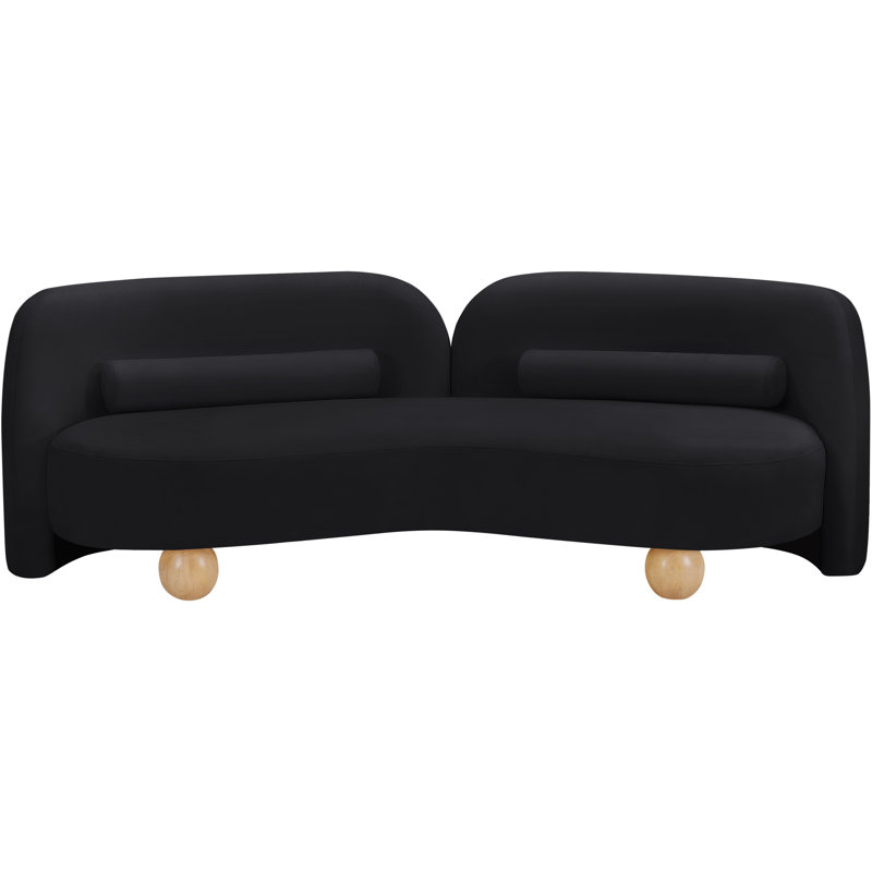 Daphne Upholstered Sofa, Black Velvet, Velvet