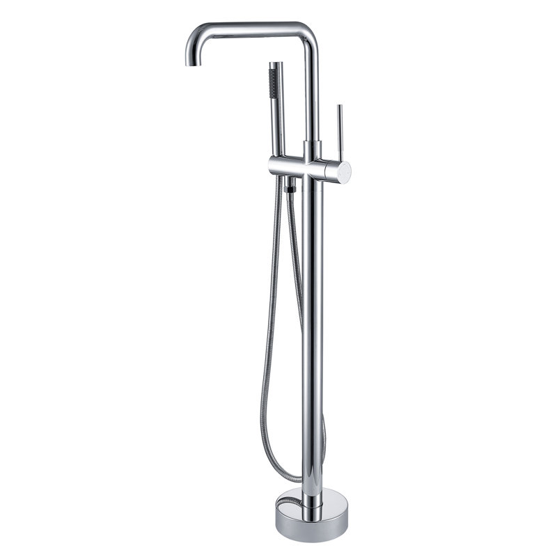 Robinet de baignoire autoportant avec douche à main -. . Fabrication en métal solide pour la longévité. Nettoyage complet du corps entier. Style contemporain et compact. 6,22 po de largeur,