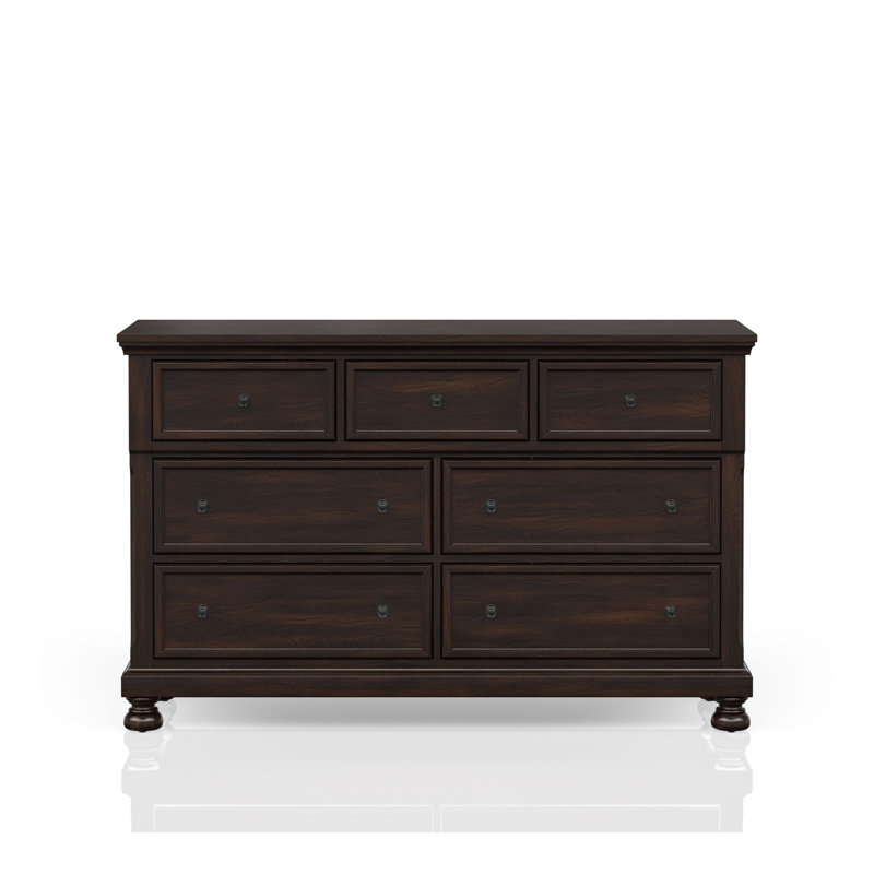 Commode sept tiroirs cerisier foncé