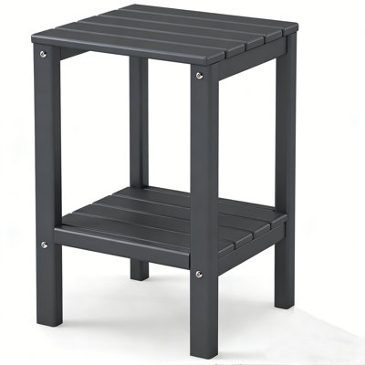 23.5" HDPE 2-Tier Tall Outdoor Sidetable