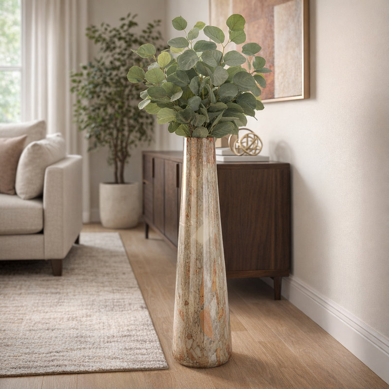 Krystaline Gebkea Large Glass Floor Vase, 34"
