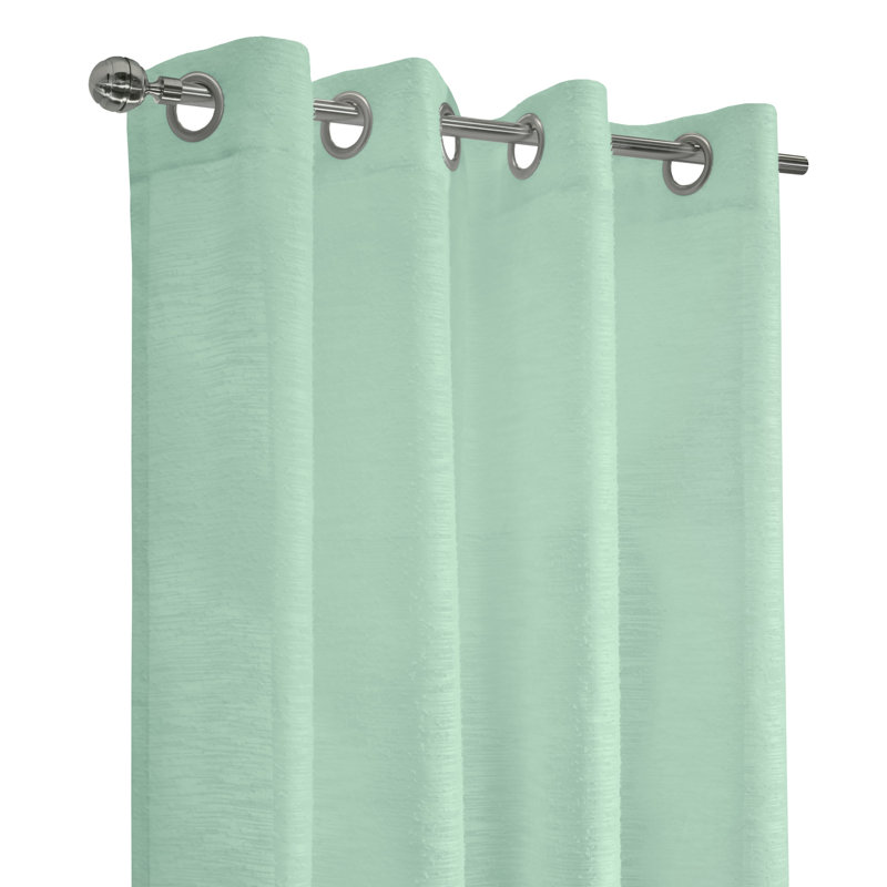 Bishesh Sheer Curtain Single Panel, 52" W x 108" L, Surf Spray