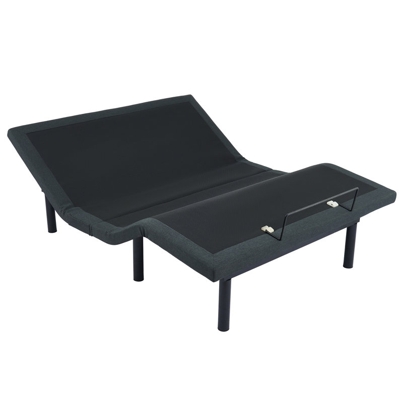 Queen Adjustable Metal Frame Bed with Lighted Headboard