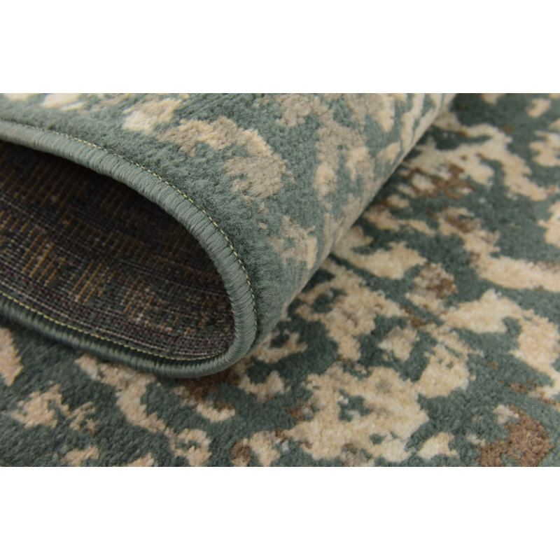 Tapis vert / gris de style sud-Ouest Everalda, Rectangle 9 pi x 12 pi 2 po