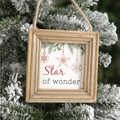4.61'' Handmade Wood Photo Ornament