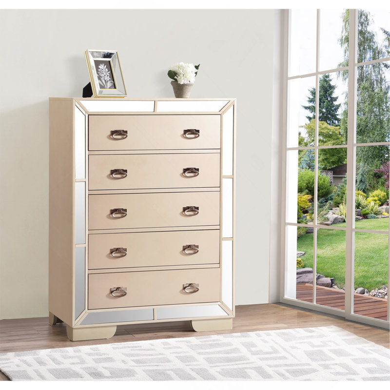 Coffre de rangement élégant au fini perlé, Beige